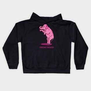 Pink elephant friday mood Kids Hoodie